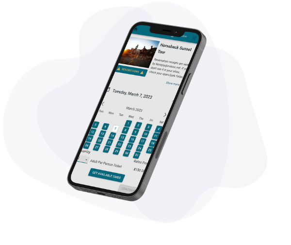 mobile phone showing aReservation software
